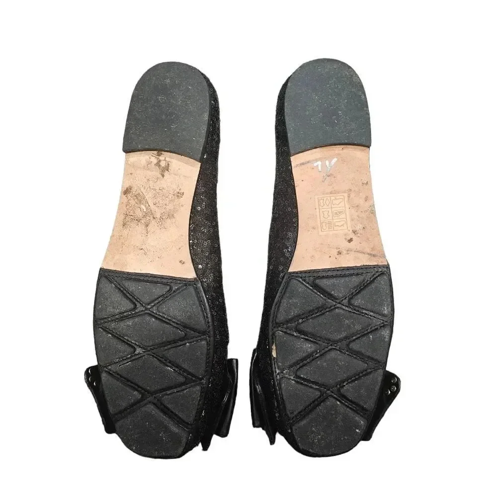 Tory Burch Sequin Divine Bow‎ Flat Ballerina Driver Size 7